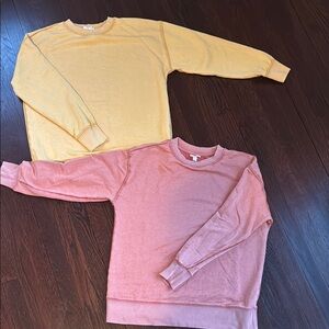 Yellow and Orange Distressed Sweaters